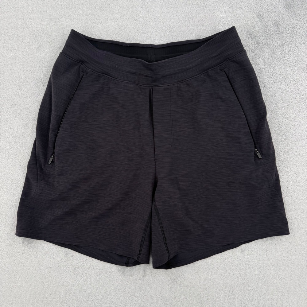 Lululemon Pace Breaker Linerless Shorts Heathered Grey/Black Size Small